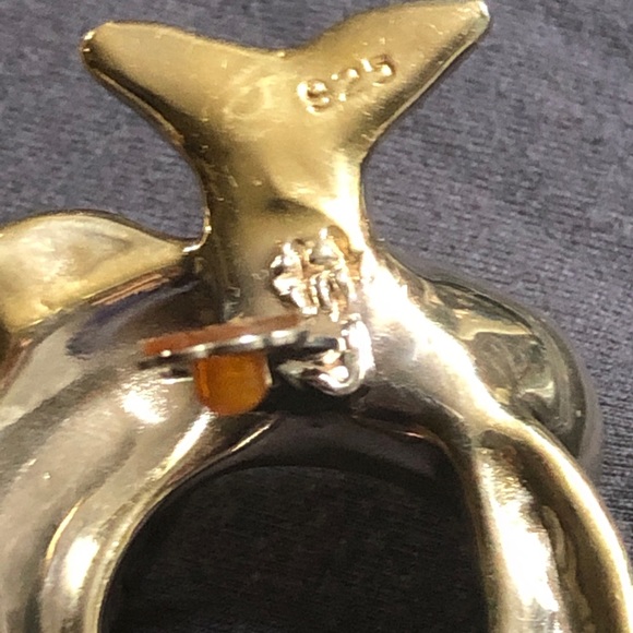 Unique Sterling Vintage Dolphin Earrings - Picture 2 of 2